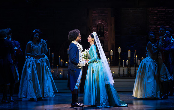 (12) (l-r) Tyler Fauntleroy and Lauren Mariasoosay - HAMILTON National Tour - (c) Joan Marcus 2024